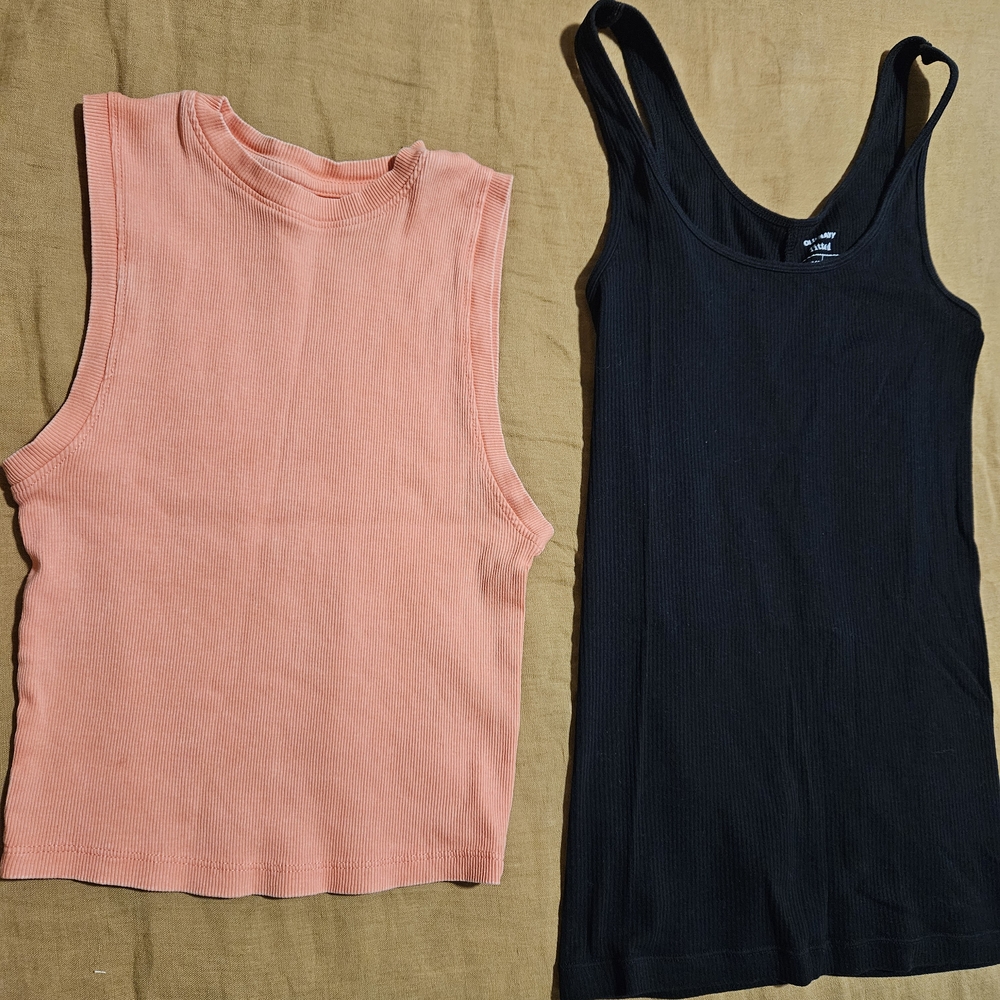 NOBO /Old Navy Black and Coral Tank Tops